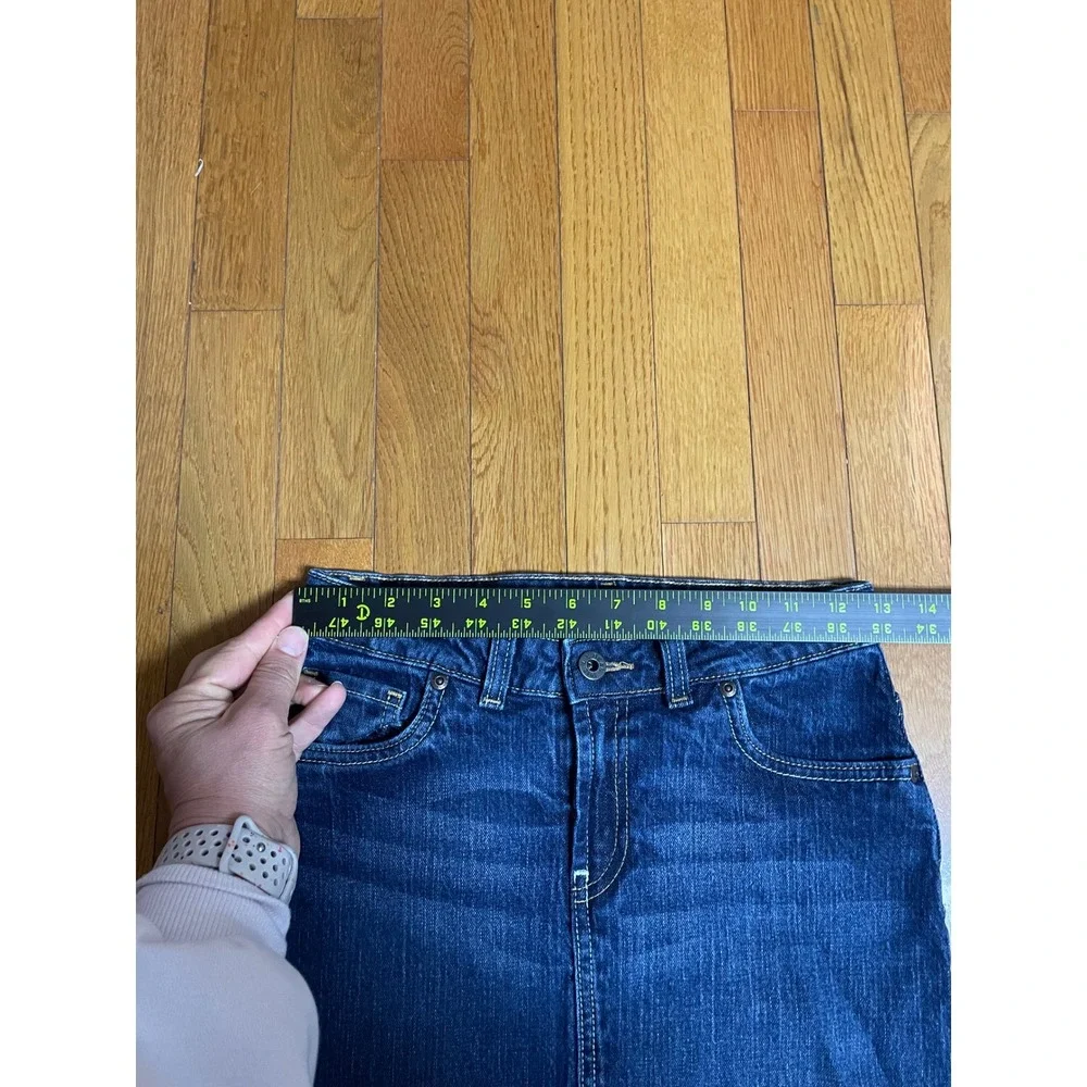 LL Bean Double L Denim Jean Skirt Girls Size‎ 12 Dark Wash